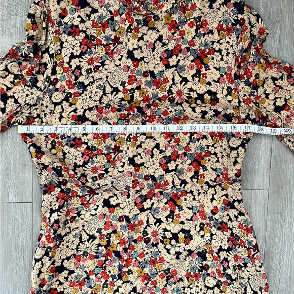 ZARA Basic Z1975 Denim Floral Dress NWT - Size S - Picture 7 of 12